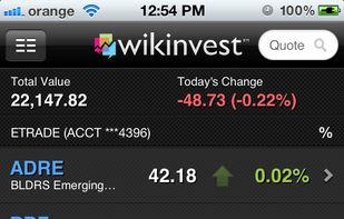 Wikinvest screenshot 1