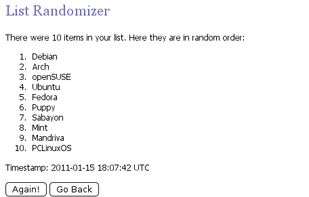 List Randomizer - Result