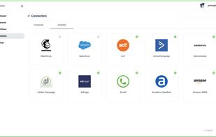 Hurree connectors page - easily connect or disconnect 100s of integrated martech tools with a single click.
