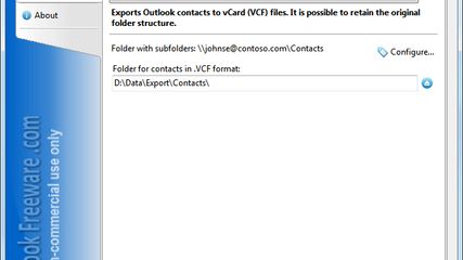 Free and easy to use tool to save Outlook contacts to vCard files (VCF)