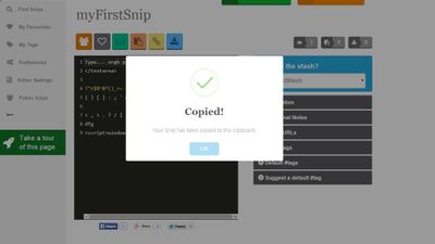Code snippet editor view