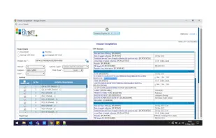 BizNET software screen
