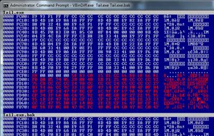 An example of binary file comparison with some changes.