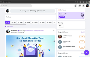 Novasvet homepage without stories