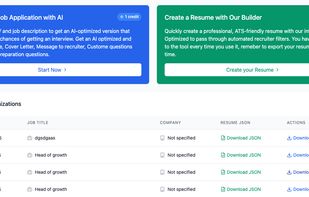 MyCVBot dashboard