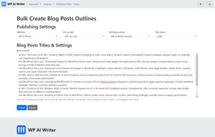 WP AI Writer screenshot 1