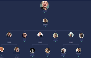 Invite your team and start collaborating. You can create an organogram including departments and teams.