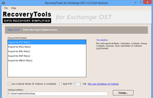 RecoveryTools for Exchange OST screenshot 1