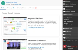TubeBuddy "Dropout" Menu