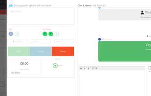 Discuss and add notes to each task, assign, snooze, schedule and set priorties