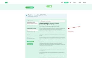 generated text be our AI Writer