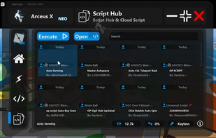 arceus x interface screenshot