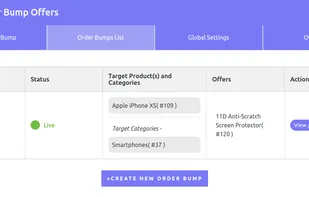 Backend Settings - Order Bump