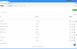 Keyword (test fragment) management view with filters and search capability.