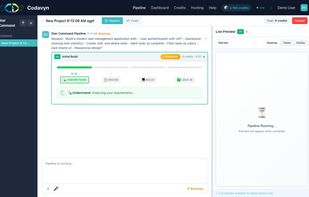 Vibe code complete software with simple input prompts.