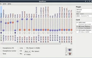 A sound card with many elements