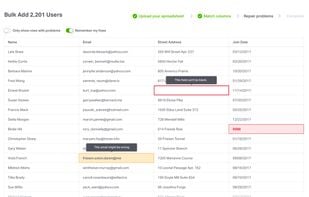 Allow users to fix CSV import errors before uploading data to your web app or endpoint.