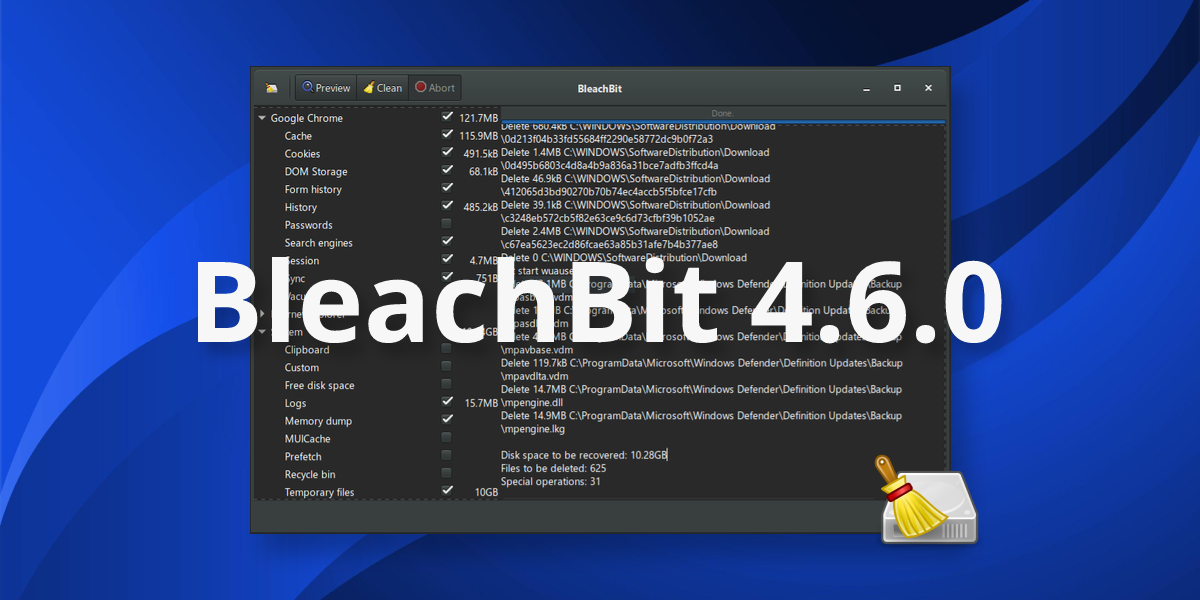 Popular system cleaner BleachBit releases version 4.6.0 with many