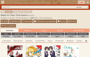 Example for an Anime page
