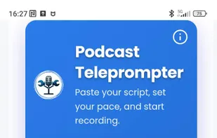 Podcast Teleprompter mobile 1 — input screen
