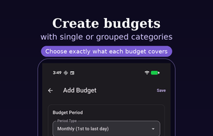 Create Budgets while grouping various categories into that budget