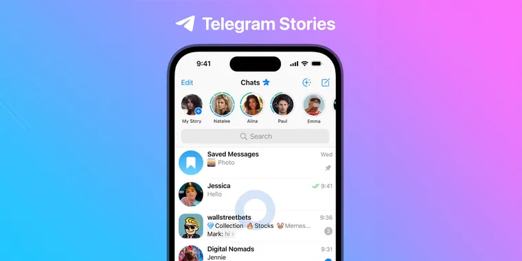 Telegram has finally launched the Stories feature for all users on its 10th anniversary image