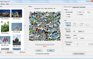 Screenshot of the Shape Collage program