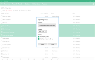 SonicWeb for Windows 10 track export