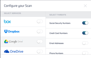 Select your services and the exposed information you want to uncover.