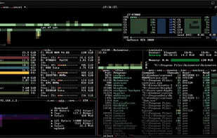 Main UI with TTY graph symbols (font: CMD.EXE Raster)