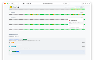 Hosted Status Page screenshot 1