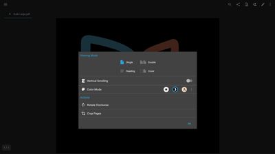Menu appearance in Night Mode