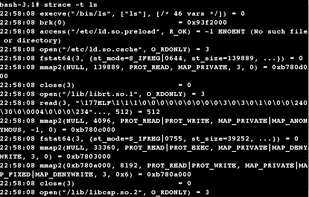 strace screenshot 1