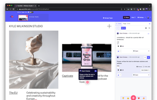 Adding comments to websites, images or PDF art files is as simple as point-and-click.
