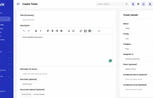 Ticket Creation Screen