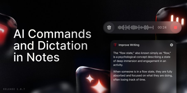 Raycast iOS update: hands-free note dictation & AI commands now available