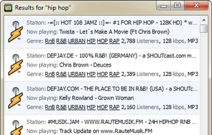 Integrated SHOUTcast Radio player - search and play internet radio directly from UMPlayer
