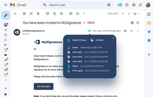 MySignature email tracker