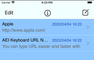 AEI Keyboard URL Note screenshot 1