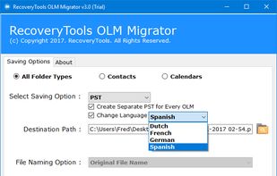convert olm to pst