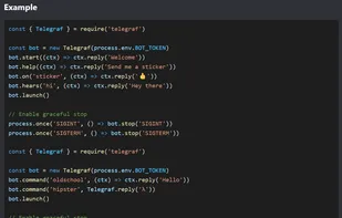 Telegraf.js screenshot 1