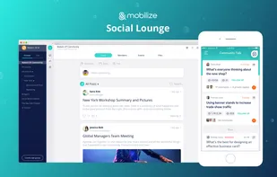 Your community social lounge, mirrored across web, mobile & email.