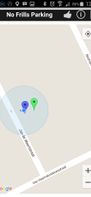 I'm standing at the blue dot and marker, my car is parked by the green marker.