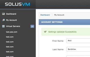 SolusVM screenshot 1