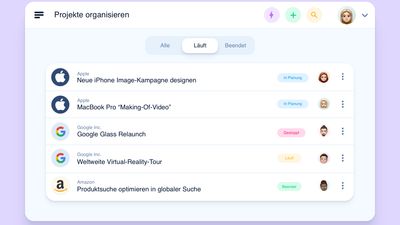 Use convenient lists to organise your tasks. Create lists based on topic, project phase or priority and get things done as structured as possible.
