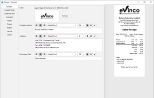 Customize Receipt