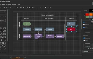 Use the diagram editor in dark mode. Go to app.diagrams.net/?splash=0&ui=dark
