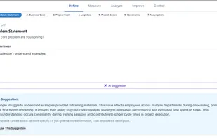AI suggestion on project charter