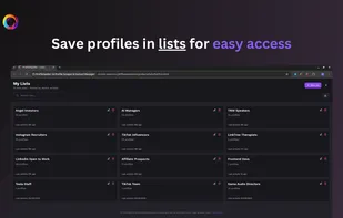 Save profiles in lists for easy access