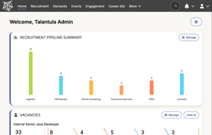 Talantula dashboard overview